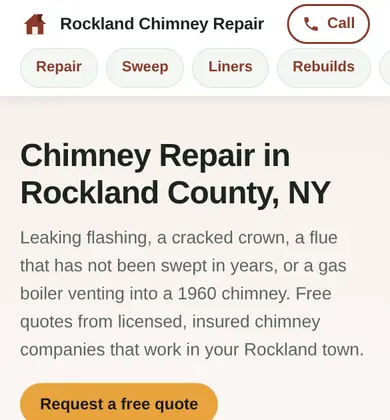 Phone view of Rockland Chimney Repair