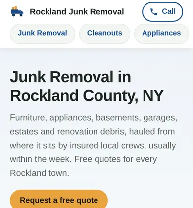 Phone view of Rockland Junk Removal